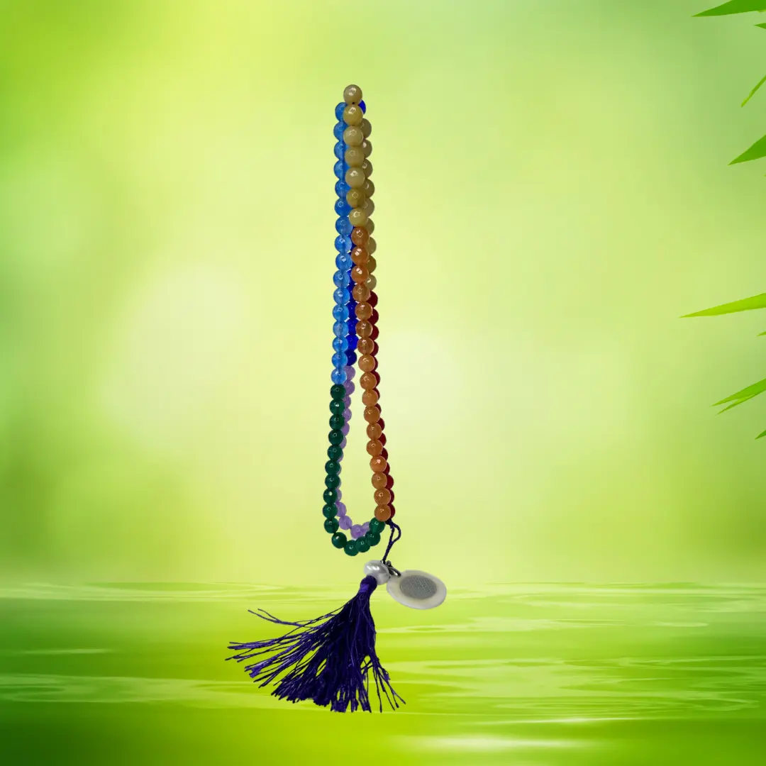 Mala “Camino de Luz” – Cristales de los Chakras, Flor de la Vida y Mantra de Activación - Imagen 2
